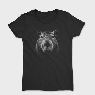 Tricou Femei, Capybara Monochrome