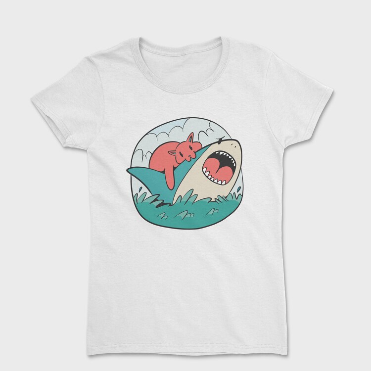 Cat Biting Shark, Tricou Femei