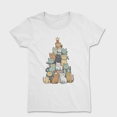 Cat Christmas Tree, Tricou Femei