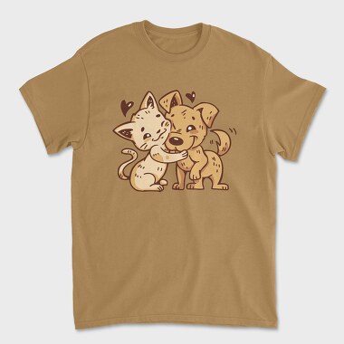 Cat Dog Hug, Tricou Barbati (Unisex)