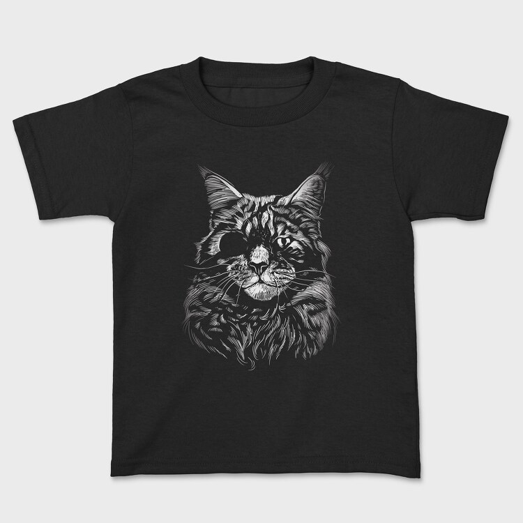 Tricou Copii, Cat Eyepatch Portrait