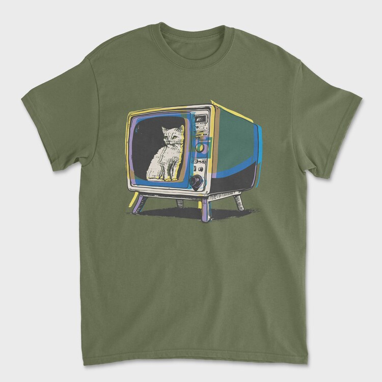 Tricou Barbati (Unisex), Cat Inside Tv