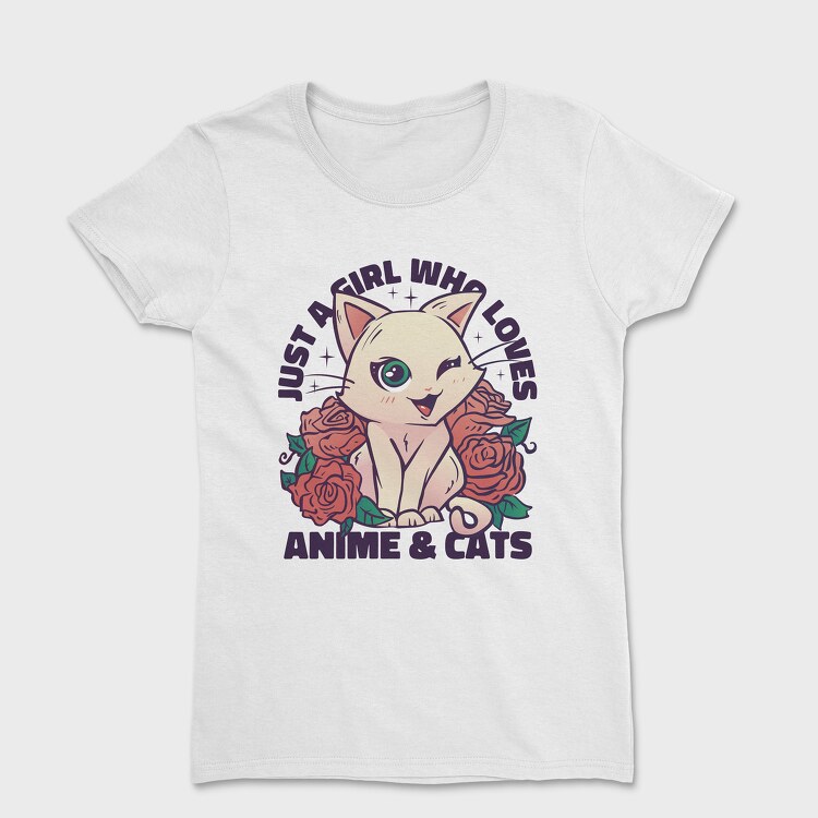 Tricou Femei, Cat Kawaii Anime Quote