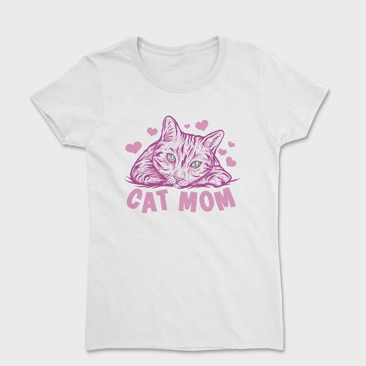 Cat Mom Pink, Tricou Femei