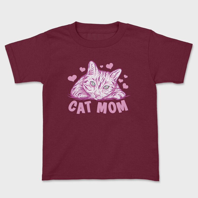 Tricou Copii, Cat Mom Pink