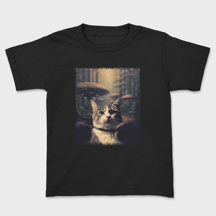 Tricou Copii, Cat With Alien Spaceships