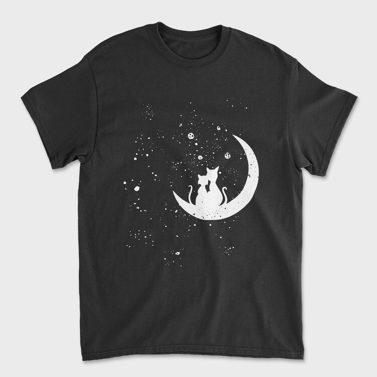 Cats Love Moon, Tricou Barbati (Unisex)