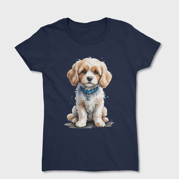 Tricou Femei, Cavachon Dog Watercolor