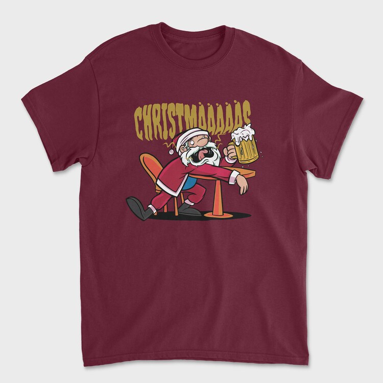 Tricou Barbati (Unisex), Christmas Santa Beer