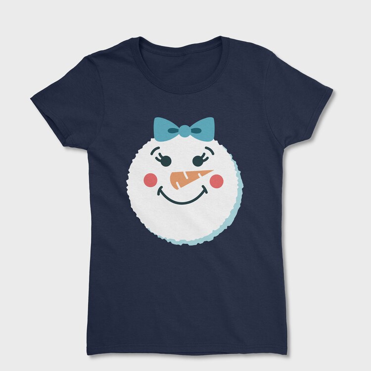 Tricou Femei, Christmas Snowman Faces 2