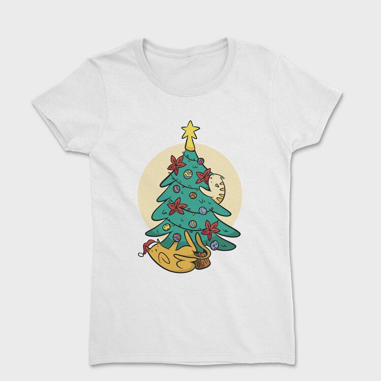 Tricou Femei, Christmas Tree Cats