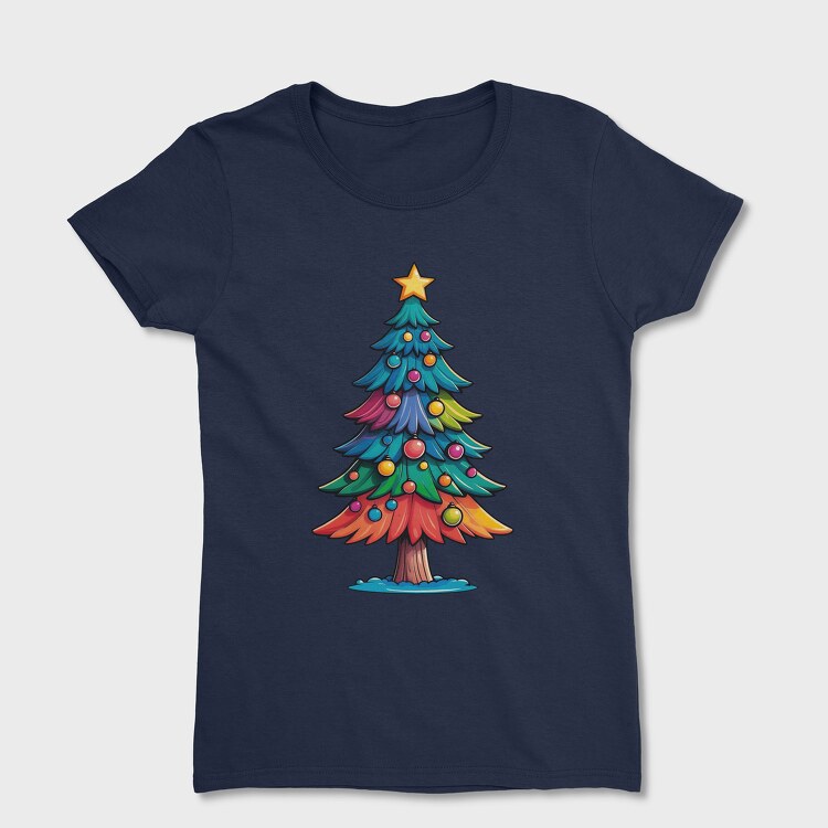 Tricou Femei, Christmas Tree Color