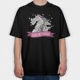Daddy Unicorn Dad Corn, Tricou Oversize Barbati (Unisex)