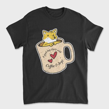 Coffee and Dogs, Tricou Barbati (Unisex)