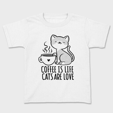 Coffee Cat Love, Tricou Copii