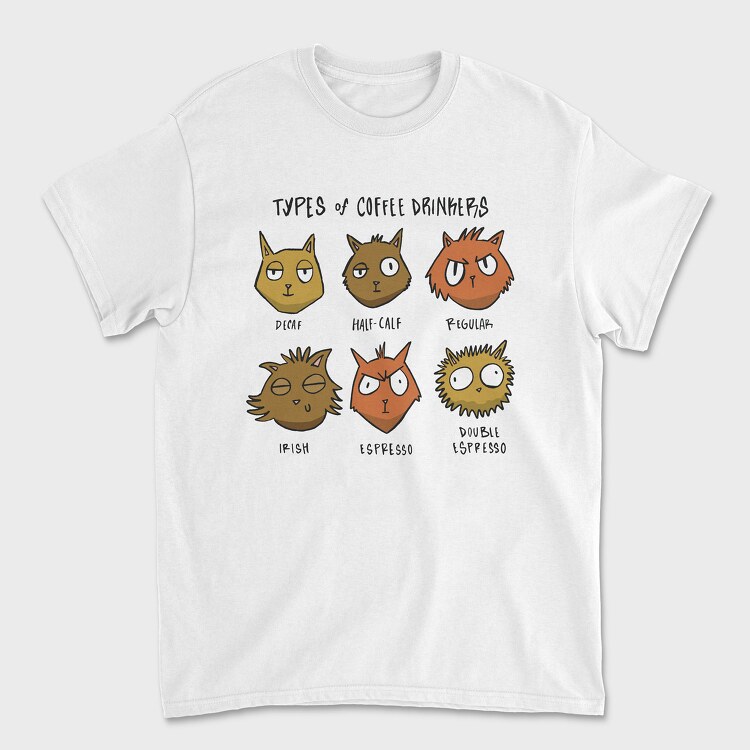 Tricou Barbati (Unisex), Coffee Cats