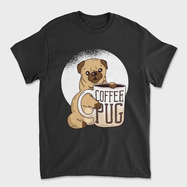 Coffee Pug Mug, Tricou Barbati (Unisex)