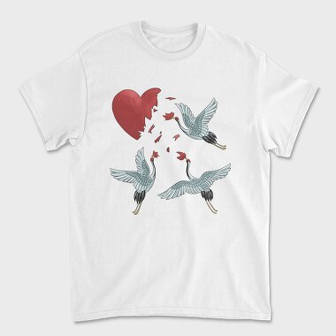 Crane Broken Heart, Tricou Barbati (Unisex)