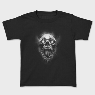 Creepy Skull Light Monochrome, Tricou Copii