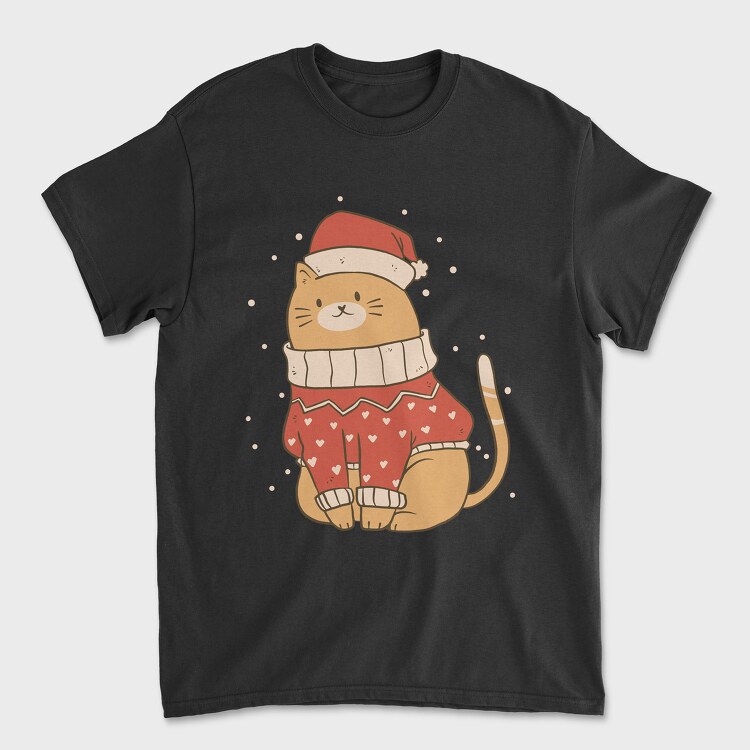 Tricou Barbati (Unisex), Cute Cat Christmas