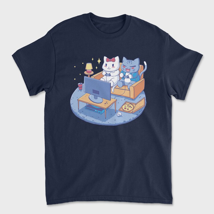 Cute Cats Video Games Anime, Tricou Barbati (Unisex)