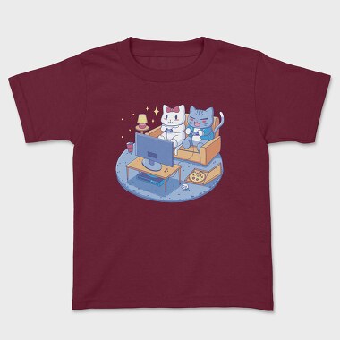 Cute Cats Video Games Anime, Tricou Copii