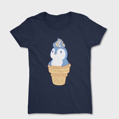 Tricou Femei, Cute Penguin Ice Cream