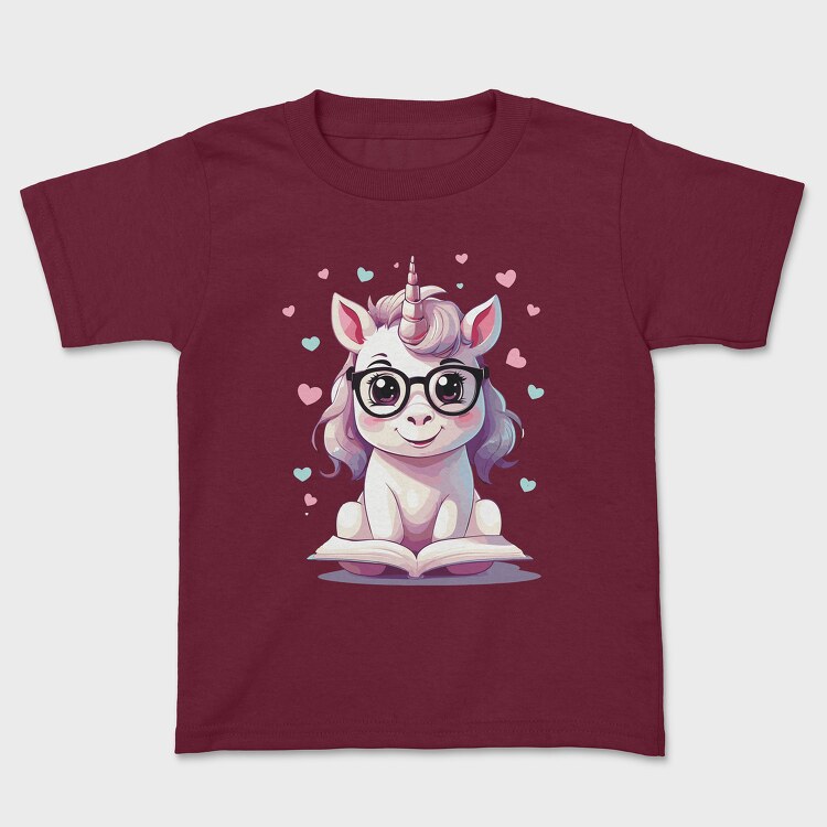 Cute Unicorn Reading, Tricou Copii