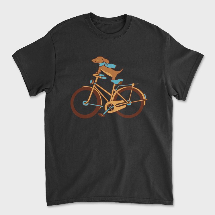 Dachshund Dog Bike, Tricou Barbati (Unisex)