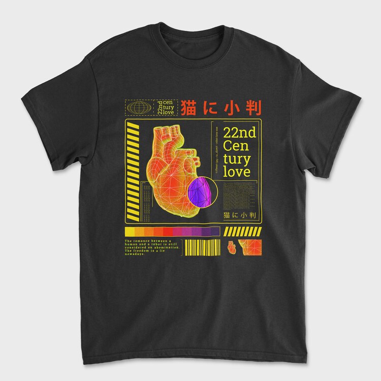 Digital Heart Robot, Tricou Barbati (Unisex)