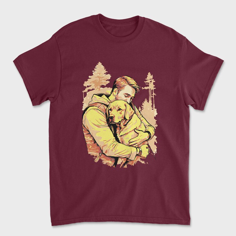 Tricou Barbati (Unisex), Dog and Man Hug