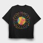 Tie Dye Sunflower, Tricou Oversize Barbati (Unisex)