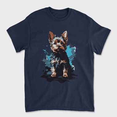 Dog Yorkshire Watercolor, Tricou Barbati (Unisex)