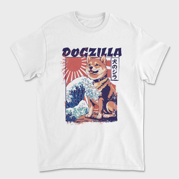 Dogzilla Retro Japanese, Tricou Barbati (Unisex)