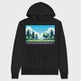 Pixel Art Landscape, Hanorac Oversize Barbati (Unisex)