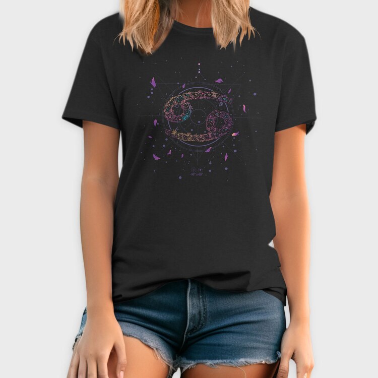 Cancer Floral Zodiac Sign, Tricou Barbati (Unisex)