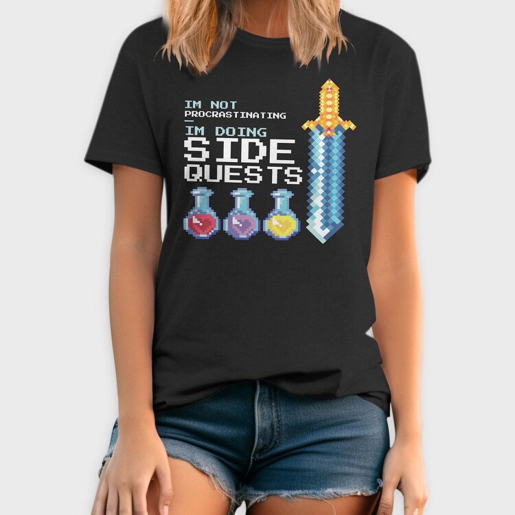 Pixel Side Quests, Tricou Barbati (Unisex)