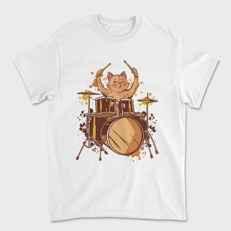 Tricou Barbati (Unisex), Drummer Cat