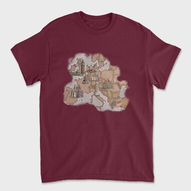 Europe Map, Tricou Barbati (Unisex)