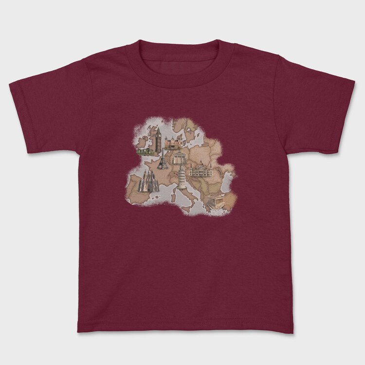 Europe Map, Tricou Copii