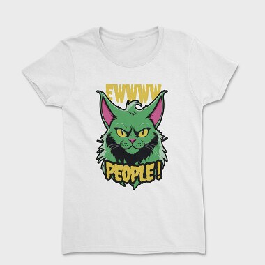 Tricou Femei, Ew People Green Cat