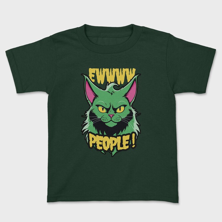 Tricou Copii, Ew People Green Cat