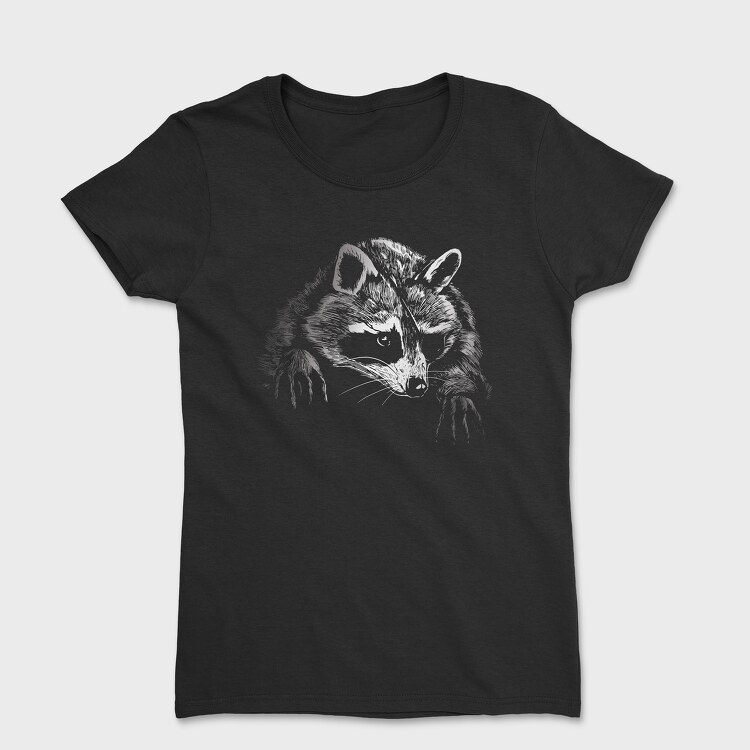 Tricou Femei, Eyepatch Raccoon