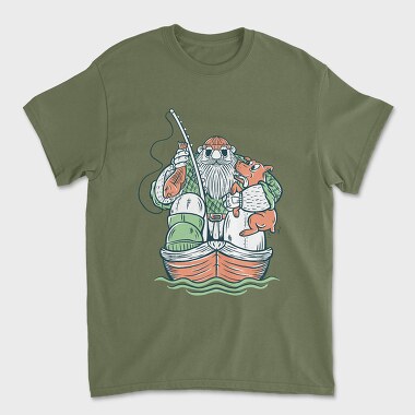 Fisherman and Dog, Tricou Barbati (Unisex)