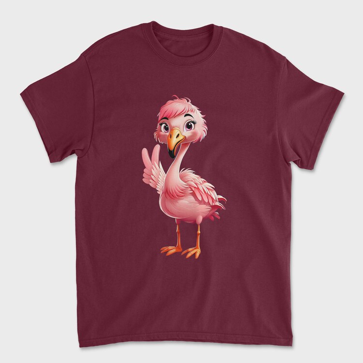 Tricou Barbati (Unisex), Flamingo Victory Sign