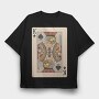Tiger King Of Spades Card, Tricou Oversize Barbati (Unisex)