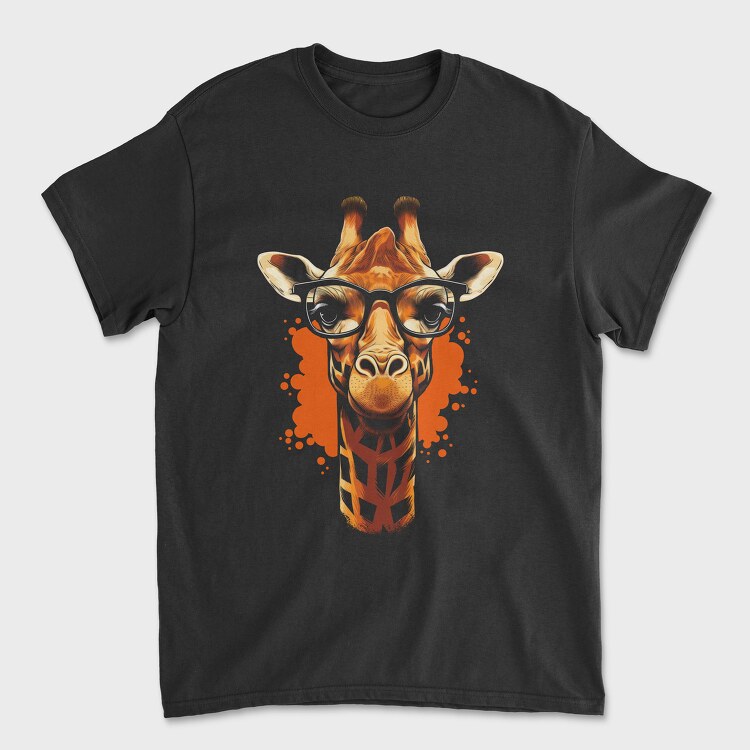 Giraffe With Glasses, Tricou Barbati (Unisex)