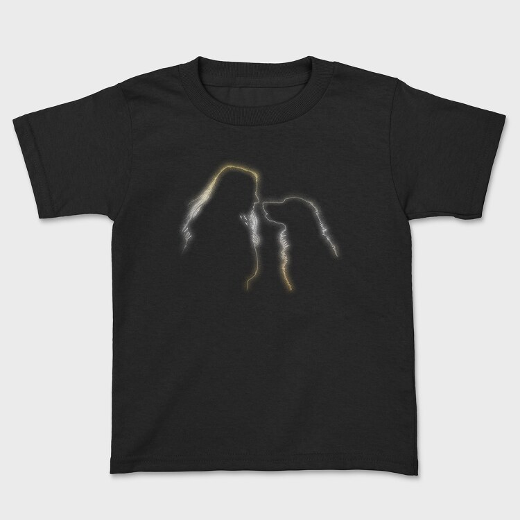 Tricou Copii, Girl and Golden Retriever