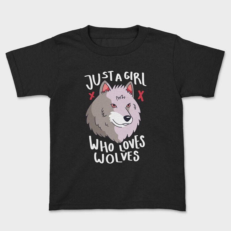 Tricou Copii, Girl Who Loves Wolves