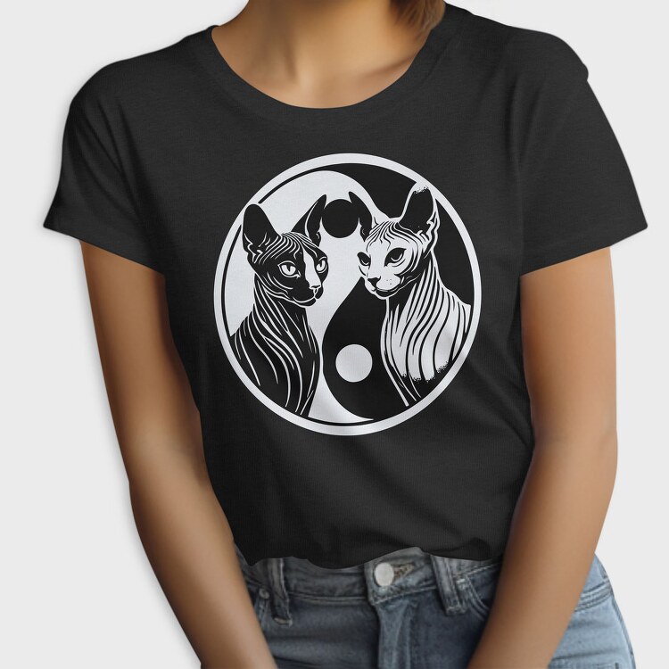 Yin Yang Cats Symbol, Tricou Femei